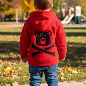 Hatley Woodland Whimsy Bear Zip-Up Hoodie 3T